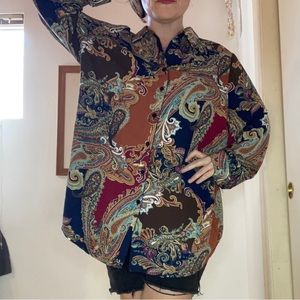 Chico’s Paisley Reversible Blouse, XL